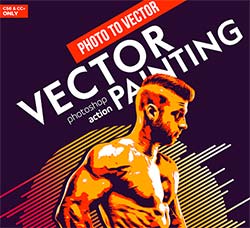 极品PS动作－位图矢量化(含高清视频教程)：Vector Painting Photoshop Action
